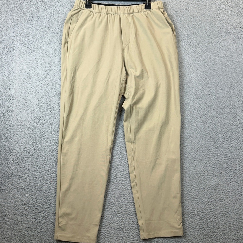 Lululemon Pants Mens Large ABC Trousers Khaki Relaxed Pull On Stretch Waist EUC